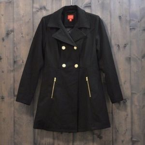 Guess Black Classic Lucy Flare Peacoat NWOT Small